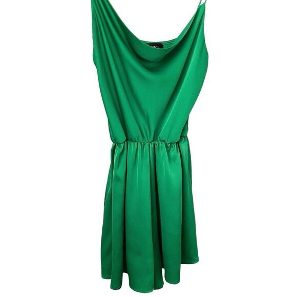 Vici Treat Satin Cowl Neck Romper in Green Size Extra Large - Picture 6 of 10